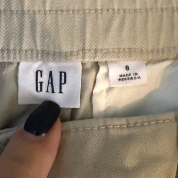 GAP Women's Khaki Elastic Waist Pleated Trousers - size 8 - Picture 8 of 14